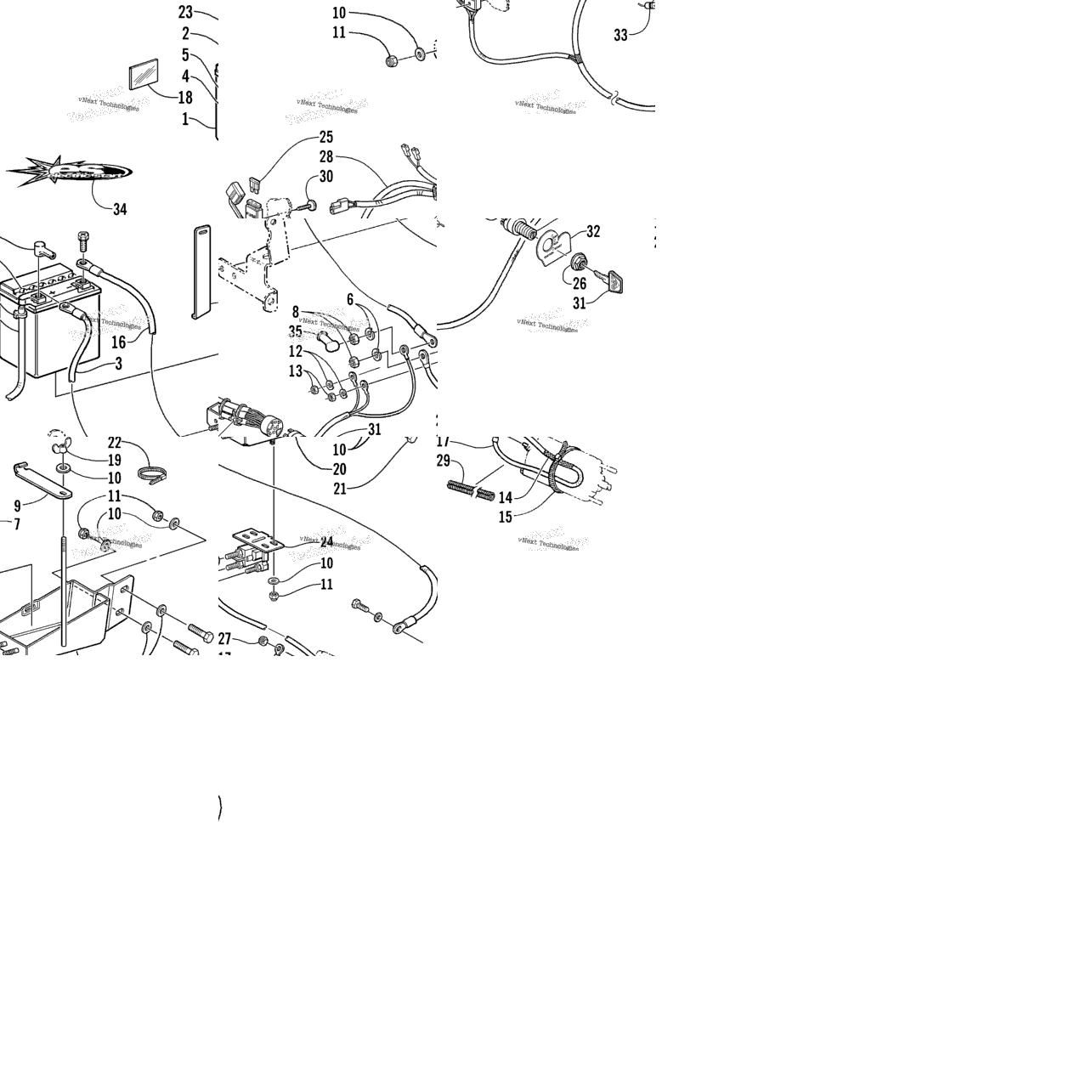 Battery, Solenoid, And Cables