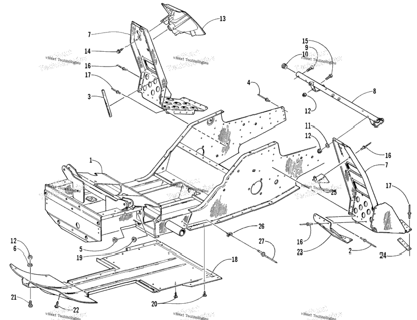Front Frame And Footrest Assembly