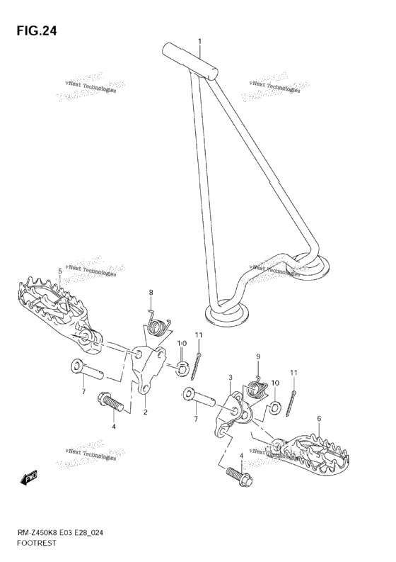 Footrest (Rm-Z450 K8/K9/L0)