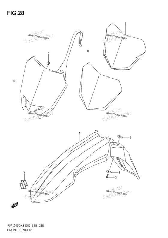 Front Fender (Rm-Z450 K8/K9/L0)
