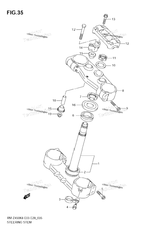 Steering Stem (Rm-Z450 K8/K9/L0)