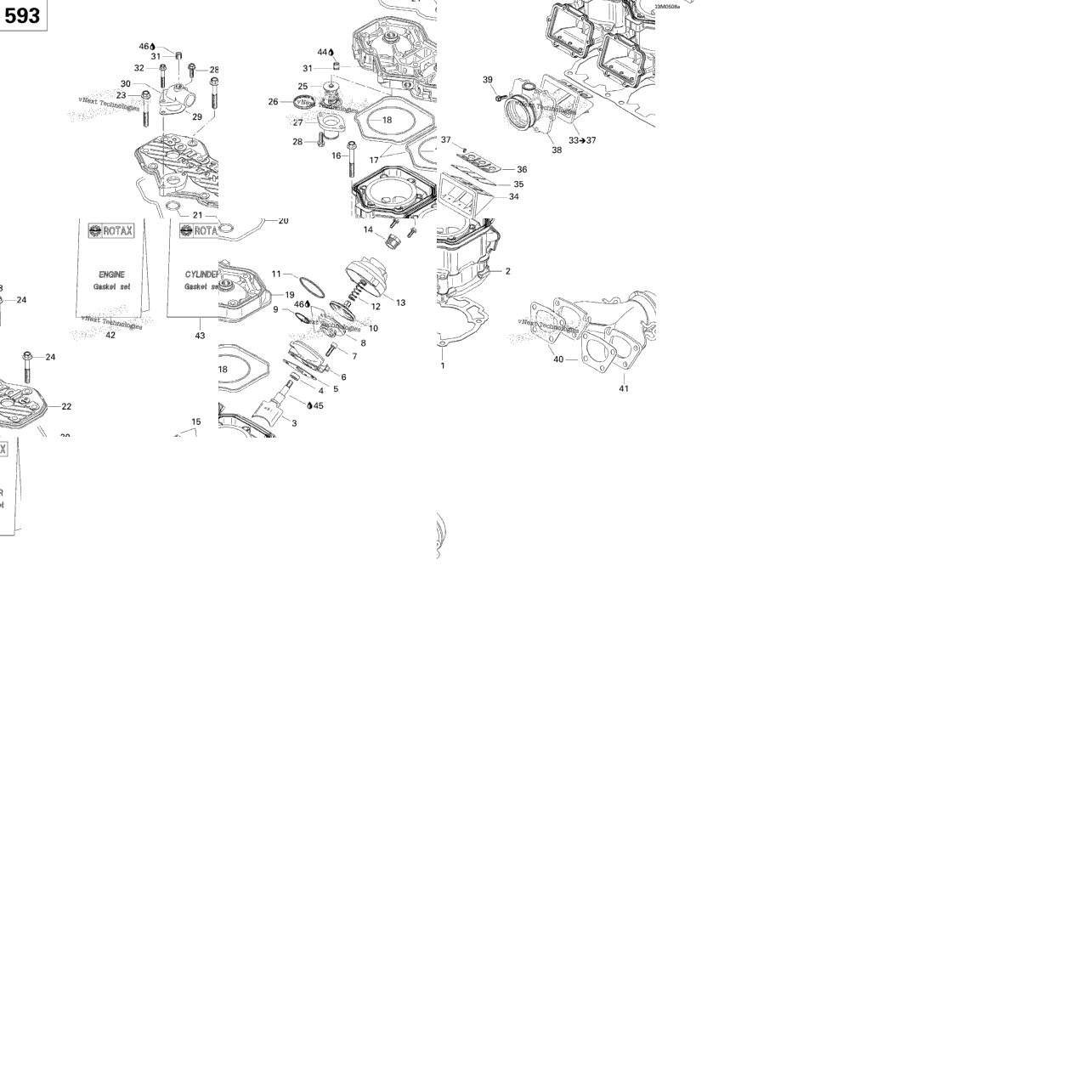 Cylinder, Exhaust Manifold And Reed Valve 593