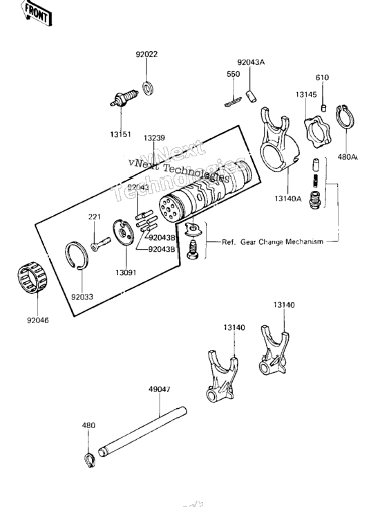 Gear Change Drum & Forks