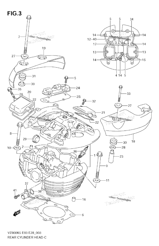 Rear Cylinder Head (Model K5/K6/K7/K8)