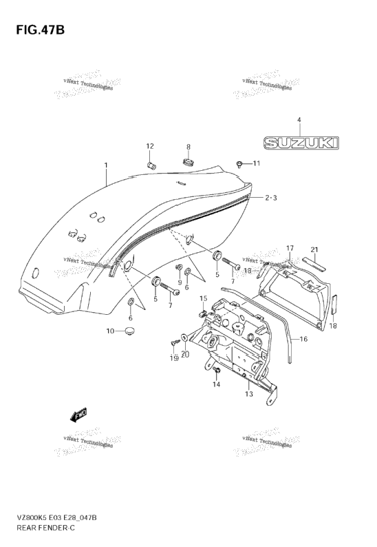 Rear Fender (Vz800zk8/Zk9)