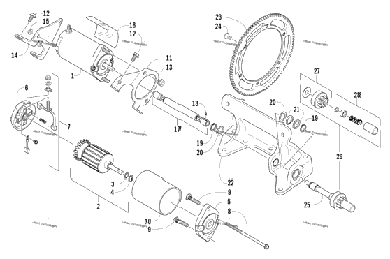 Flex-Drive Starter Motor Assembly (Optional)