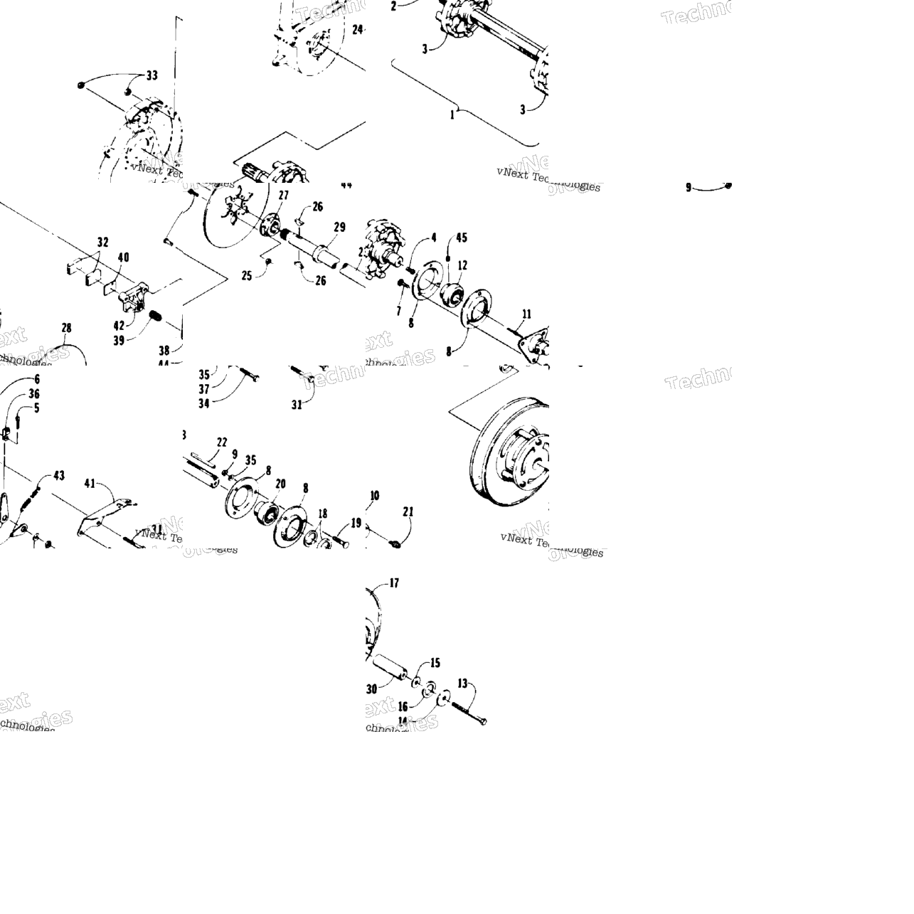Drive Train Shafts And Brake Assemblies