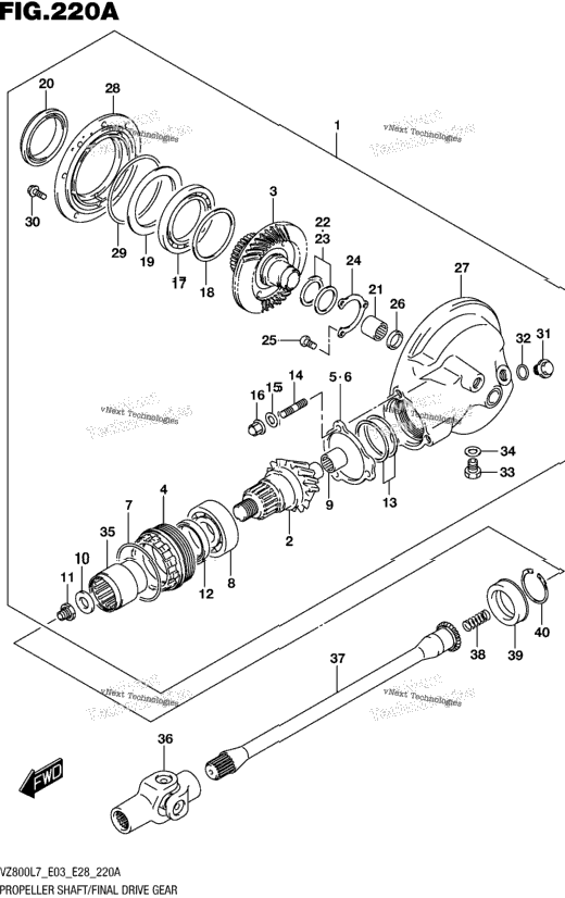 Propeller Shaft/Final Drive Gear
