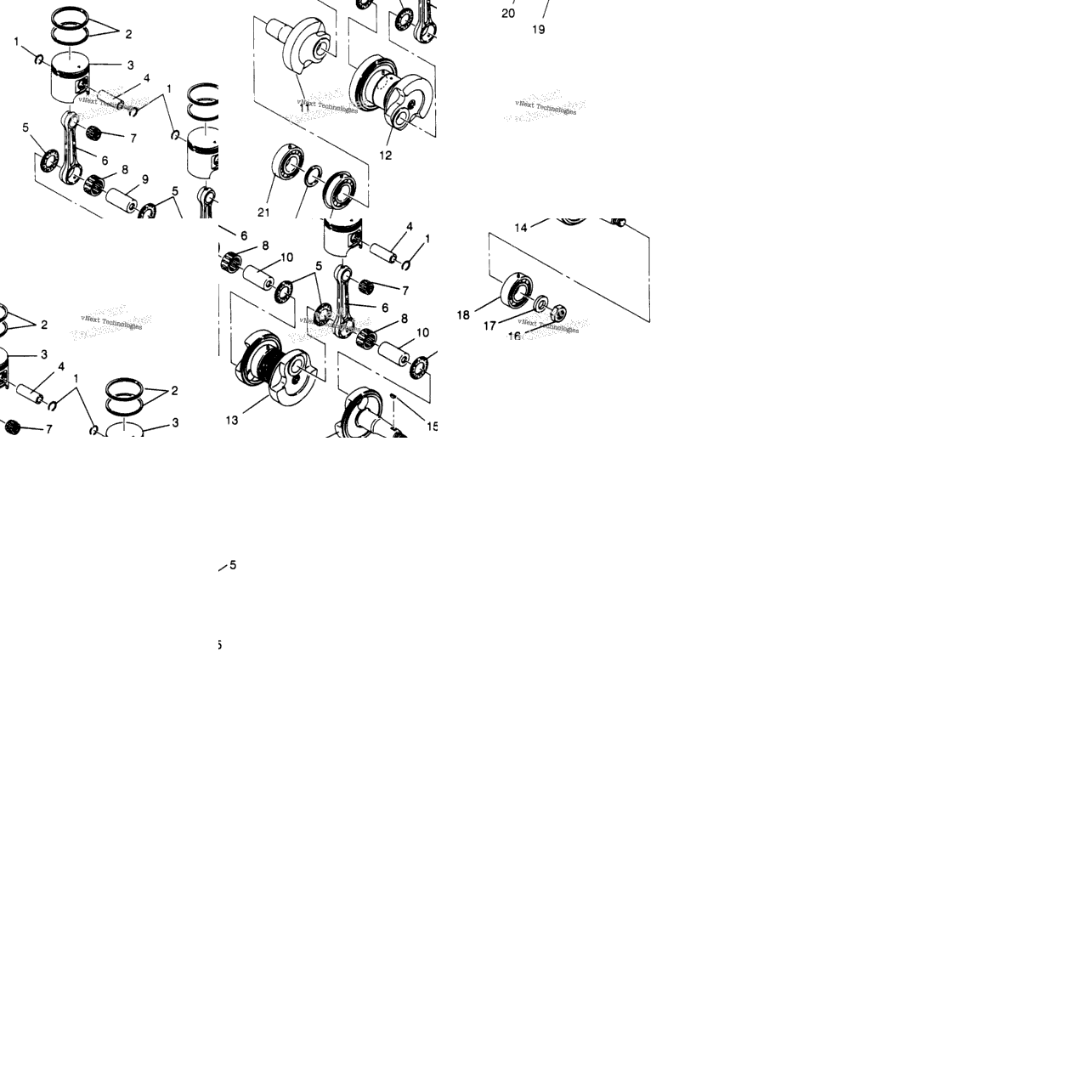 Piston & Crankshaft Xlt 0970756, Xlt Sks , & Xlt Rmk 0970956