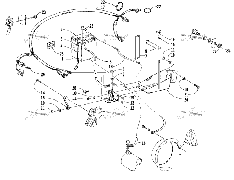 Battery, Solenoid, And Cables