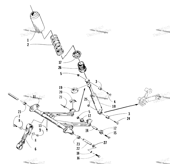 Rear Suspension Front Arm Assembly