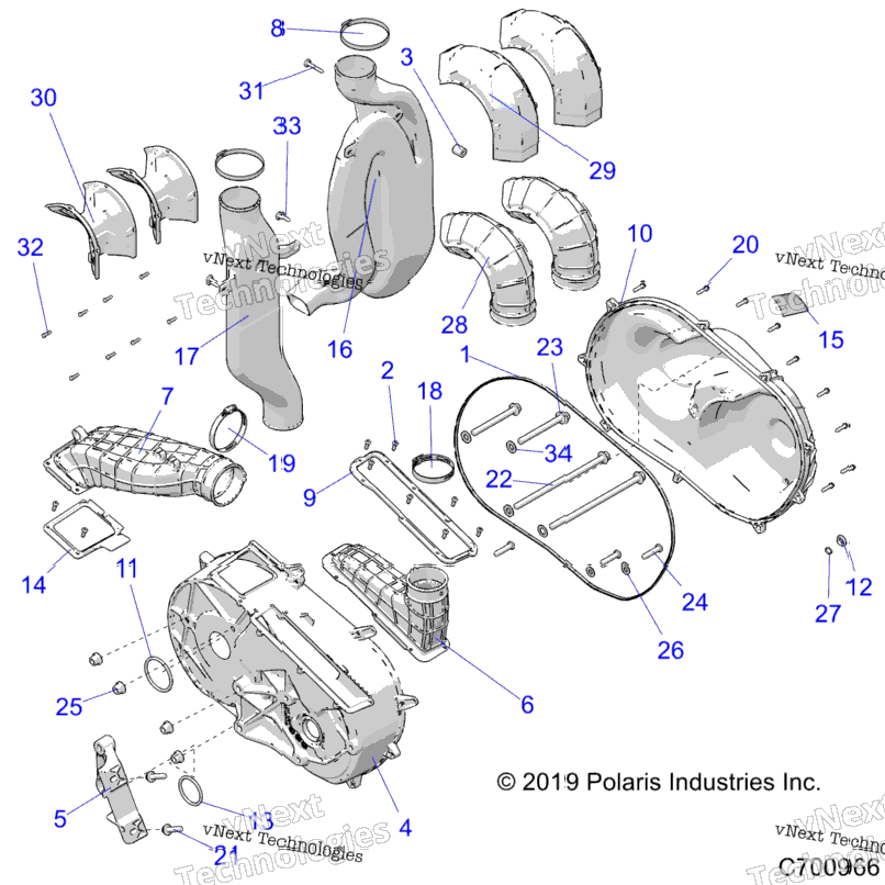 Drive Train, Clutch Cover And Ducting