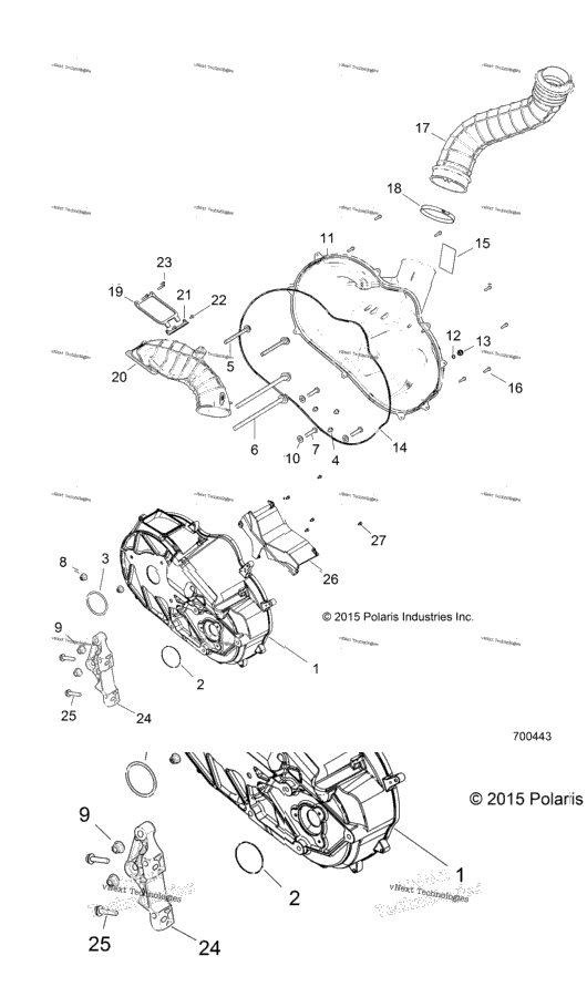 Drive Train, Clutch Cover And Ducting