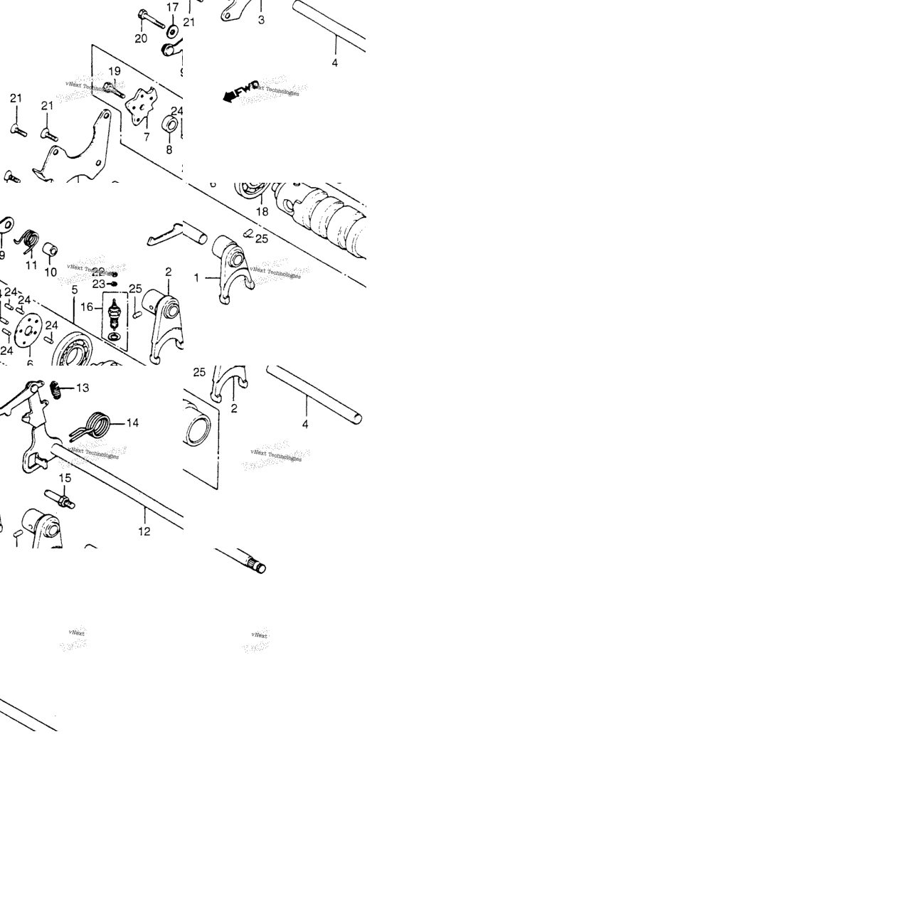 Cm400c/Tgearshift Drum + Gearshift Arm