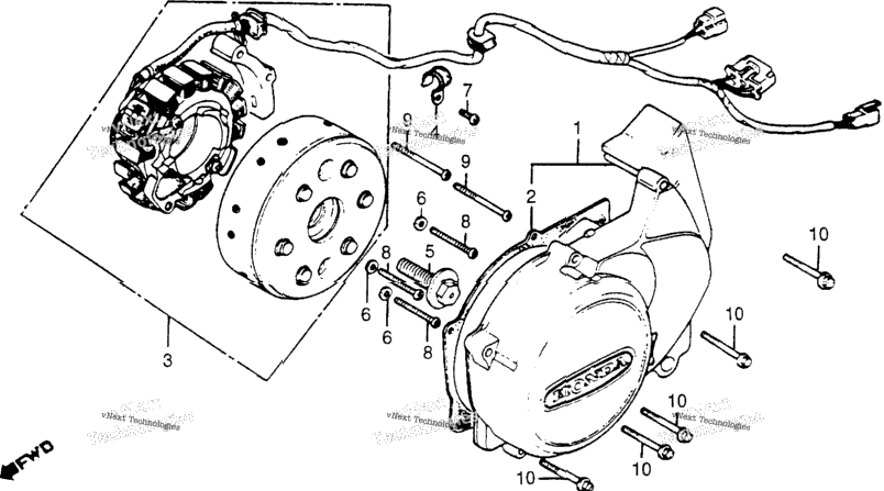 Cm400c/Tleft Crankcase Cover + Alternator
