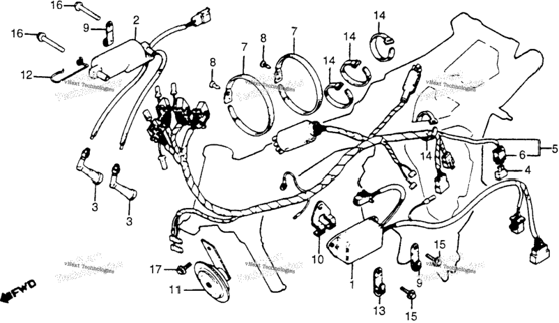 Wire Harness + Ignition Coil + C.D.I. Unit