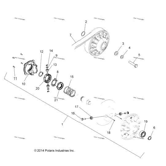 Drive Train, Secondary Clutch A19ses57c1/2/5/K/E1/E2/E5/Ek/Sef57c2/E2