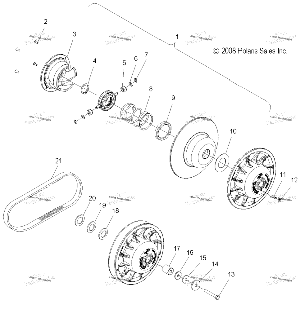 Drive Train, Secondary Clutch & Drive Belt