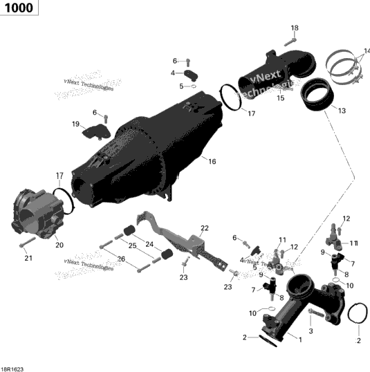 Air Intake Manifold And Throttle Body - 1000 Efi