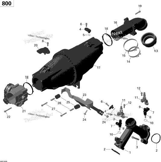 Air Intake Manifold And Throttle Body - 800R Efi