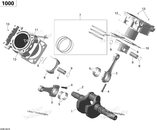 Crankshaft, Piston And Cylinder - 1000 Efi