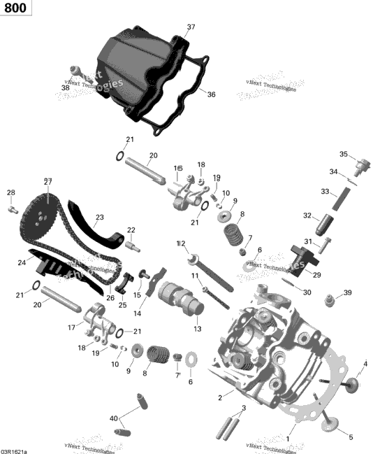 Cylinder Head, Front - 800R Efi