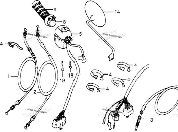 Handle Lever + Switch + Cable