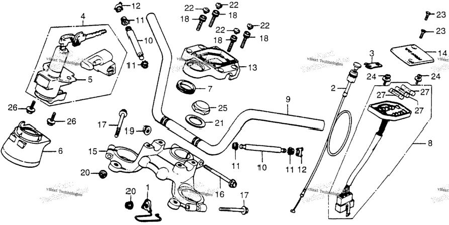 Handlebar + Top Bridge + Key Set