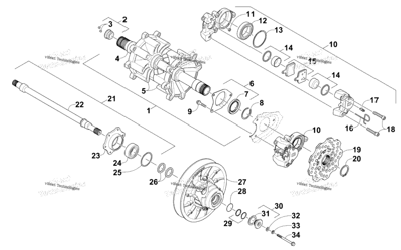 Drive Train Shafts And Brake Assemblies