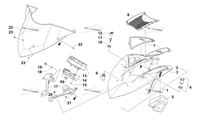 Windshield And Instruments Assemblies