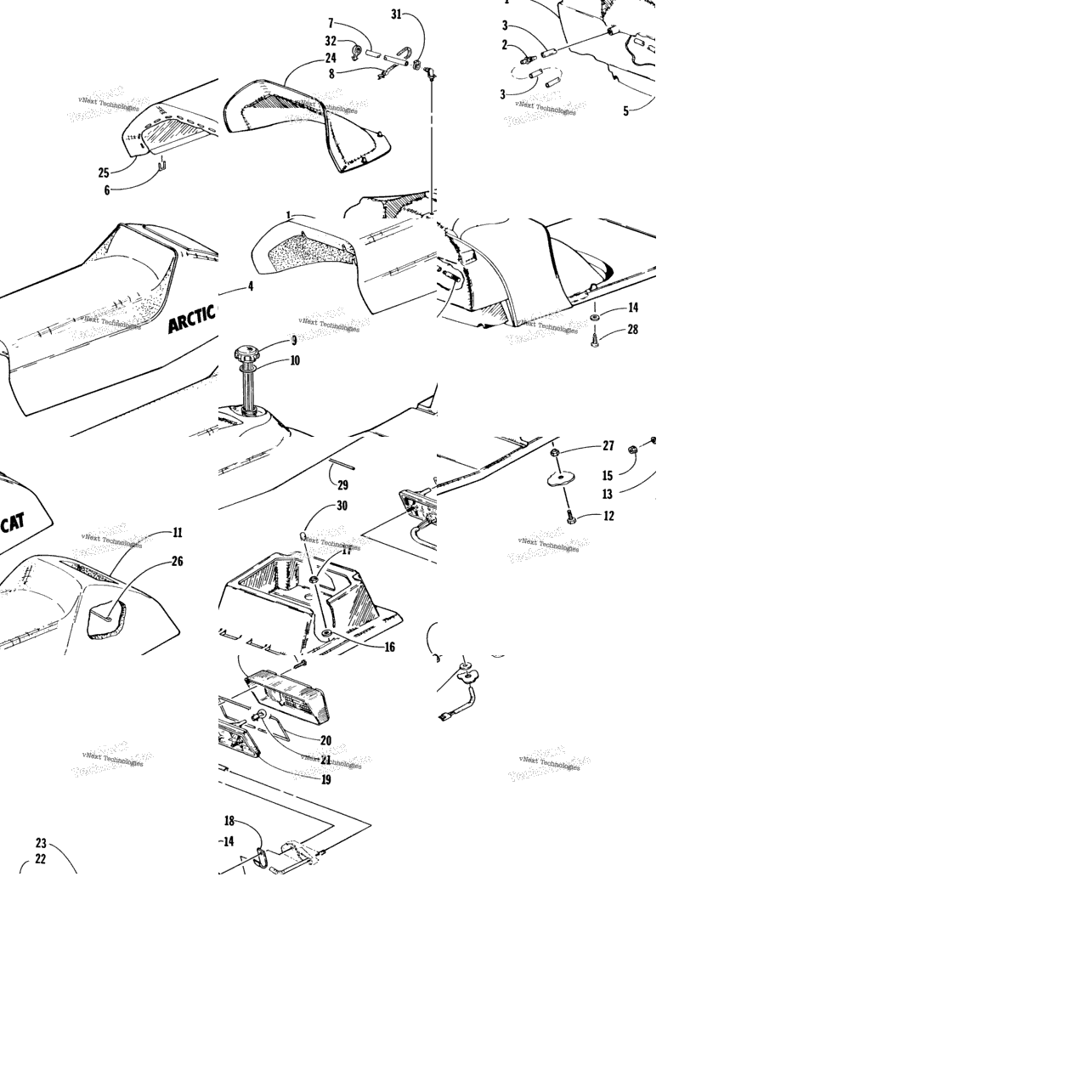 Gas Tank, Seat,Taillight Assembly