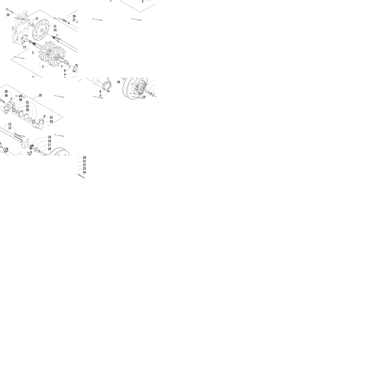 Drive Train Shafts And Brake Assemblies