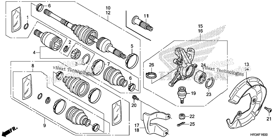 Front Knuckle@Front Drive Shaft