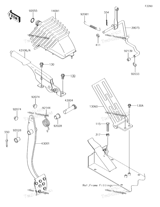 Brake Pedal/Throttle Lever