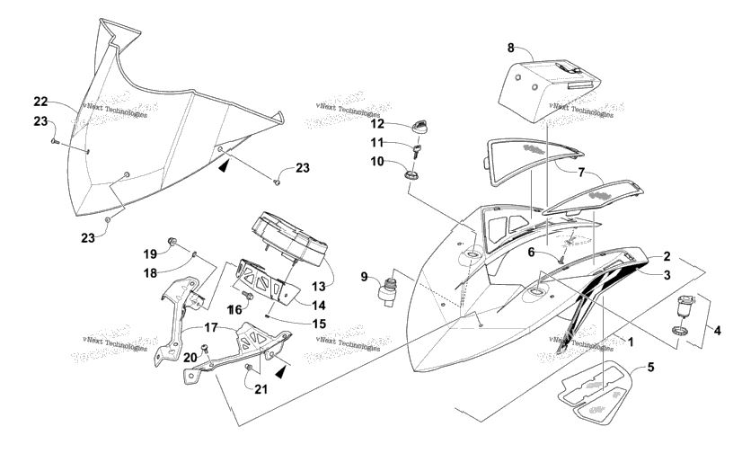 Windshield And Instruments Assemblies