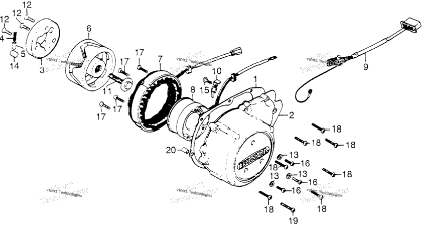 Alternator + Alternator Cover