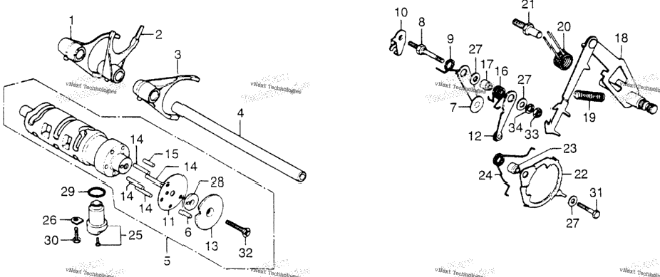 Gearshift Drum + Spindle