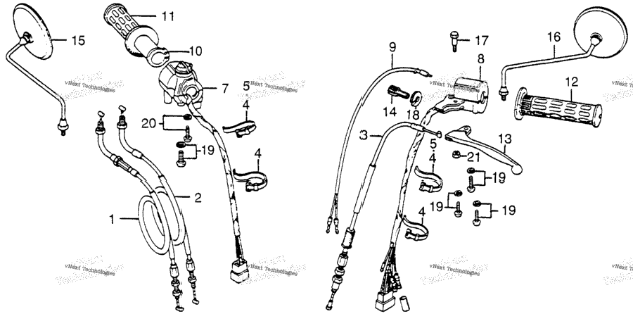 Handle Lever + Switch + Cable