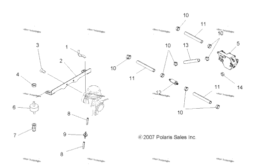 Engine, Carburetor Mounting & Fuel Lines