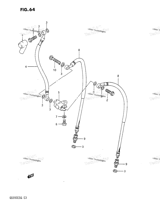 Front Brake Hose (Model F/G)