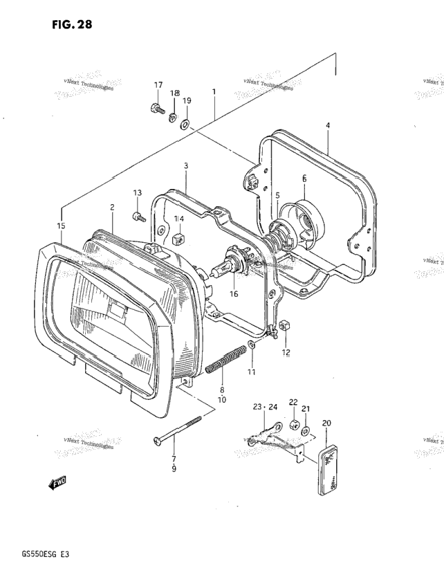 Headlamp (Gs550ef/Eg)