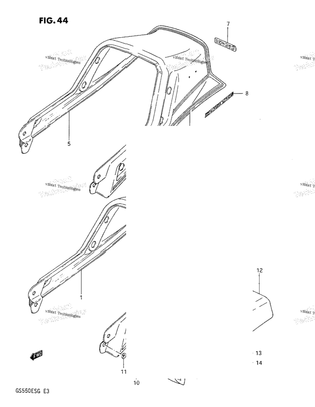 Seat Tail Cover (Gs550esf/Ef)