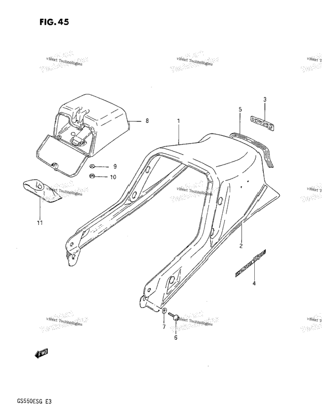 Seat Tail Cover (Gs550esg/Eg)