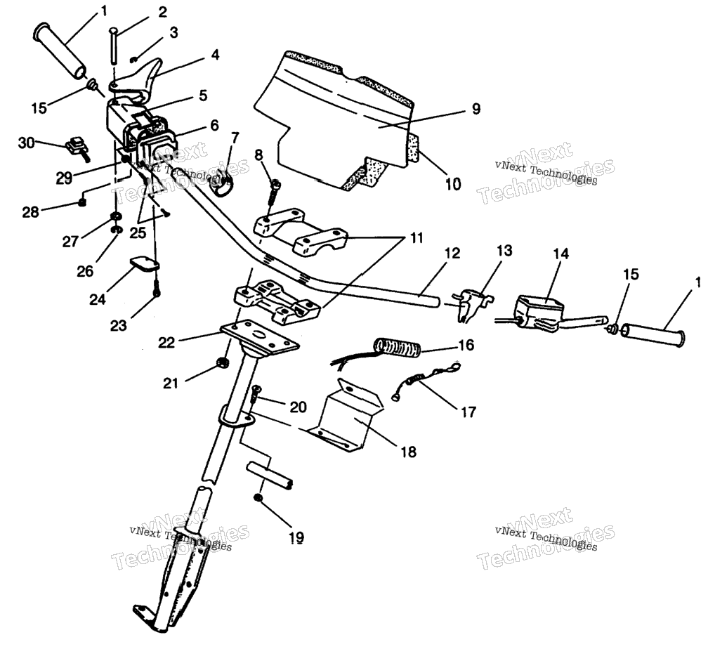 Steering Handlebar Assembly 600 Xcr