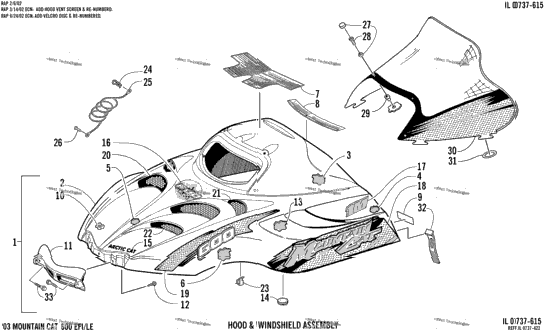 Hood And Windshield Assembly