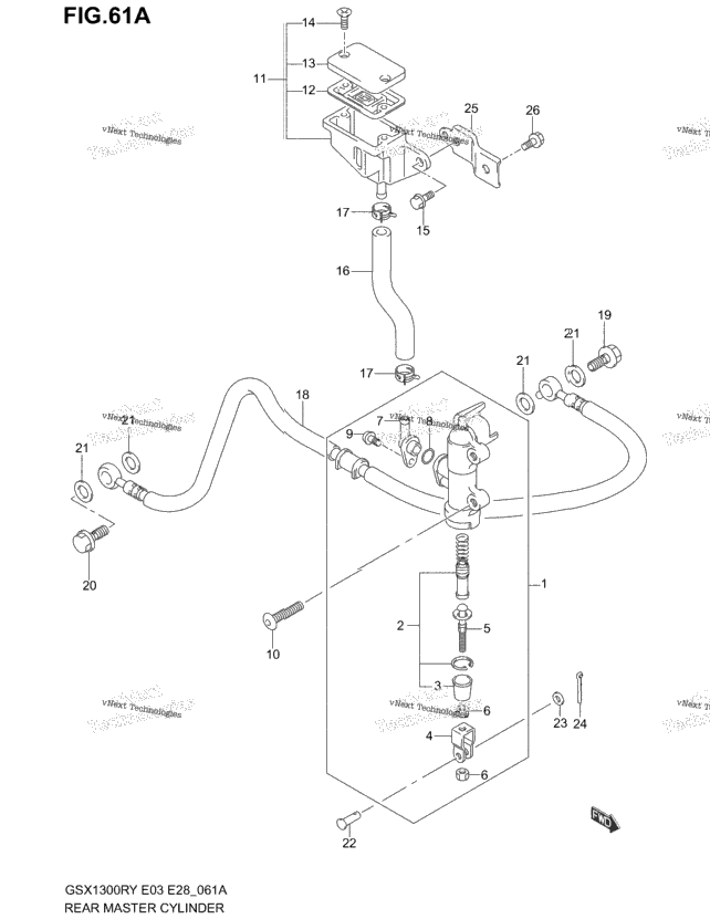 Rear Master Cylinder (Model K3)