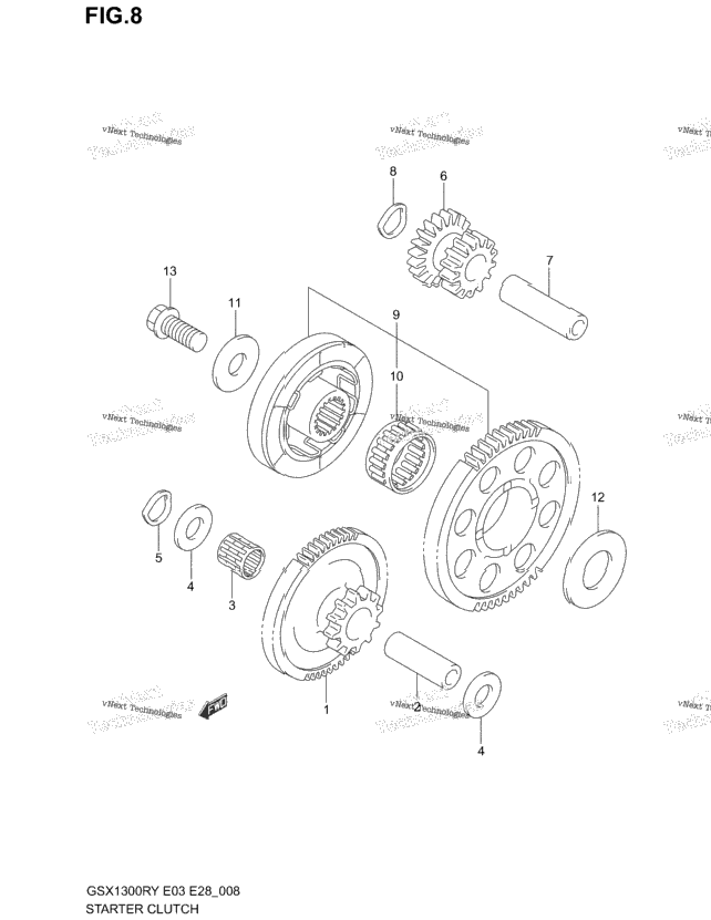 Starter Clutch (Model X/Y/K1/K2)