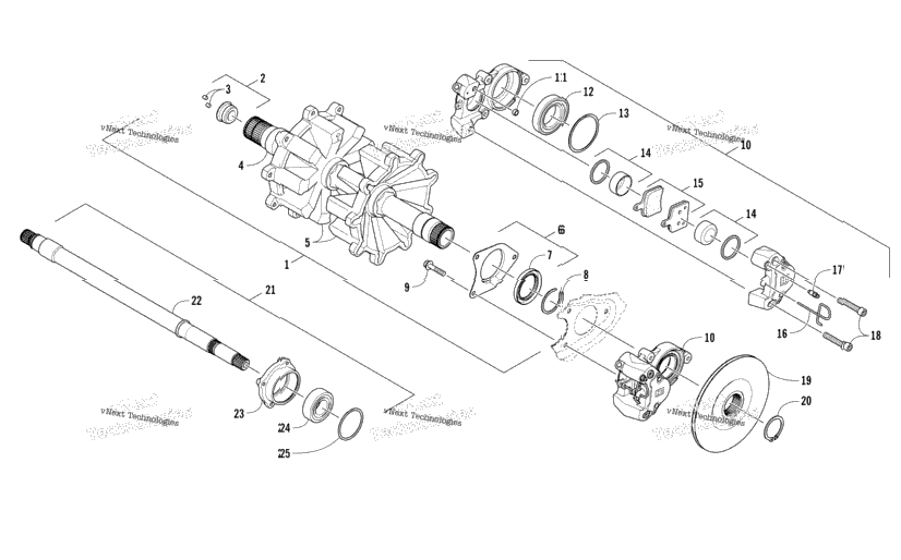 Drive Train Shafts And Brake Assemblies