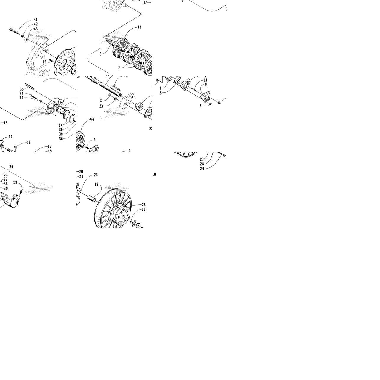 Drive Train Shafts And Brake Assemblies