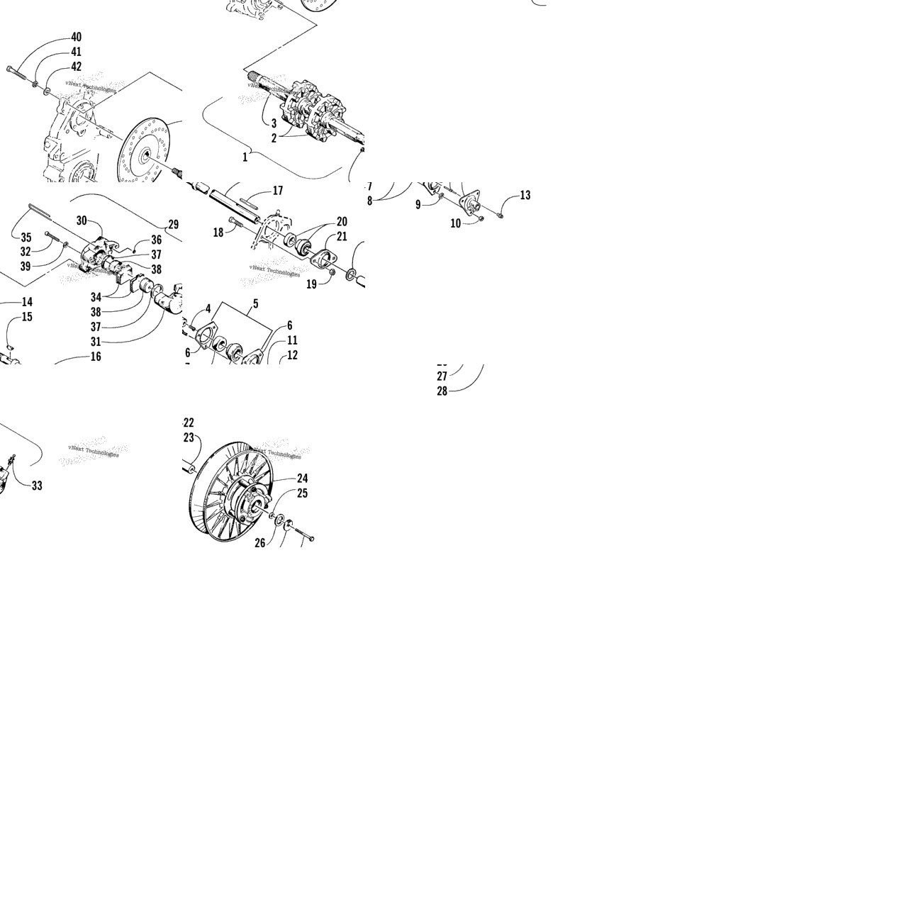 Drive Train Shafts And Brake Assemblies